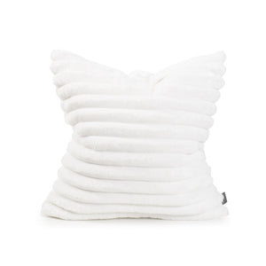 Howard Elliott Pillow Luxury Faux Fur Comfort - Hand-sewn Ribbed Design For Depth, Softness, And Style White 100% Polyester 2-1342-howard-elliott