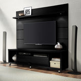 Cabrini TV Stand and Floating Wall TV Panel 1.8 in Black Gloss and Black Matte 2-1541382253 Manhattan Comfort