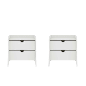 Coney Nightstand - Set of 2 in White 2-181GMC1 Manhattan Comfort