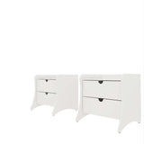 Coney Nightstand - Set of 2 in White 2-181GMC1 Manhattan Comfort