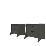 Coney Nightstand - Set of 2 in Grey 2-181GMC9 Manhattan Comfort