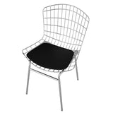 Manhattan Comfort Madeline Modern Chair, Set of 2 Silver and Black 2-197AMC1