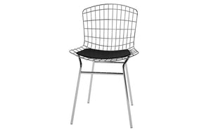Manhattan Comfort Madeline Modern Chair, Set of 2 Silver and Black 2-197AMC1