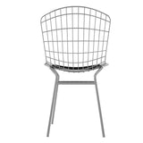 Manhattan Comfort Madeline Modern Chair, Set of 2 Silver and Black 2-197AMC1