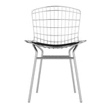 Manhattan Comfort Madeline Modern Chair, Set of 2 Silver and Black 2-197AMC1