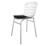 Manhattan Comfort Madeline Modern Chair, Set of 2 Silver and Black 2-197AMC1