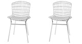 Manhattan Comfort Madeline Modern Chair, Set of 2 Silver and White 2-197AMC2