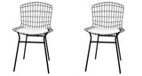 Manhattan Comfort Madeline Modern Chair, Set of 2 Black and White 2-197AMC4
