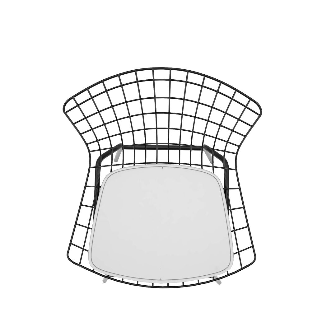 Manhattan Comfort Madeline Modern Chair, Set of 2 Black and White 2-197AMC4