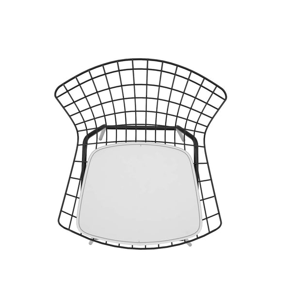 Manhattan Comfort Madeline Modern Chair, Set of 2 Black and White 2-197AMC4