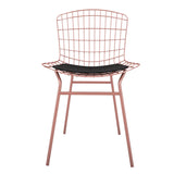 Manhattan Comfort Madeline Modern Chair, Set of 2 Rose Pink Gold and Black 2-197AMC5
