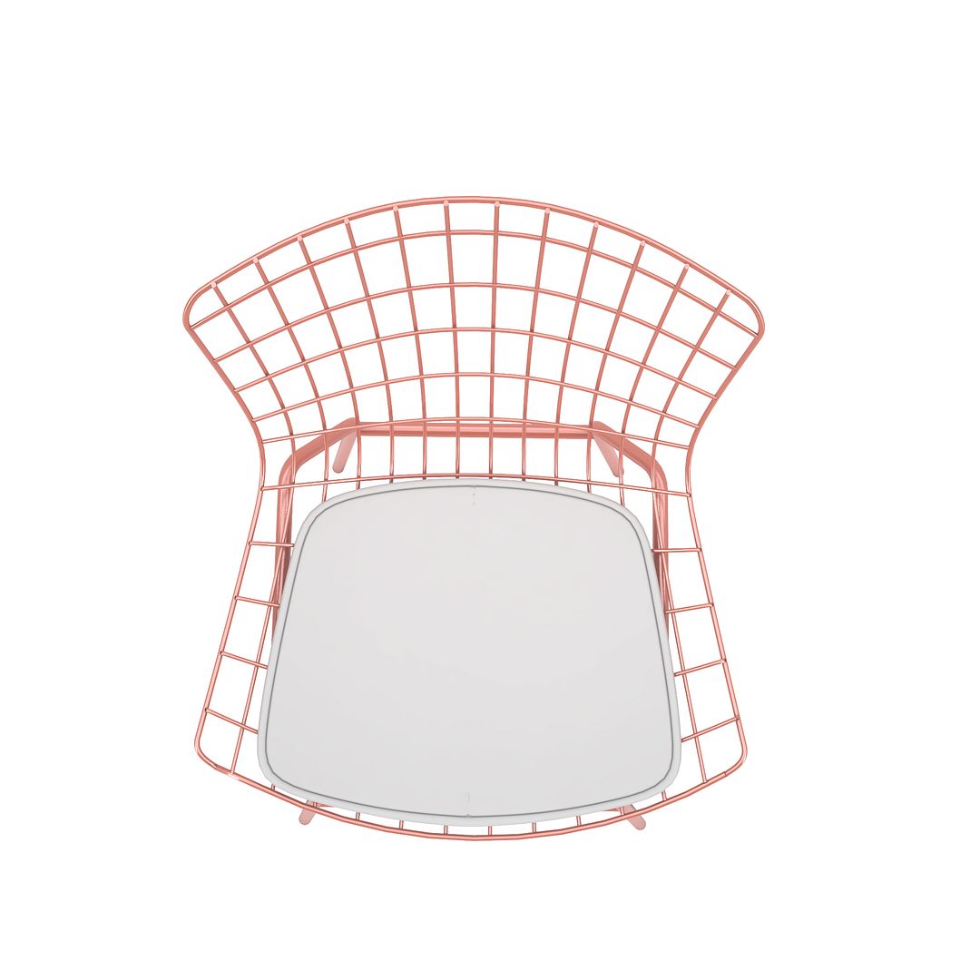 Manhattan Comfort Madeline Modern Chair, Set of 2 Rose Pink Gold and White 2-197AMC6