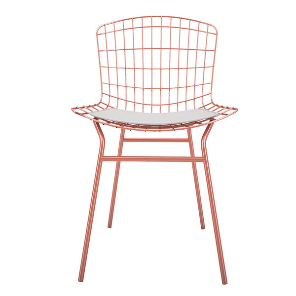 Manhattan Comfort Madeline Modern Chair, Set of 2 Rose Pink Gold and White 2-197AMC6