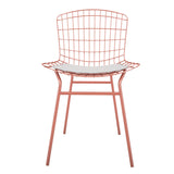 Manhattan Comfort Madeline Modern Chair, Set of 2 Rose Pink Gold and White 2-197AMC6