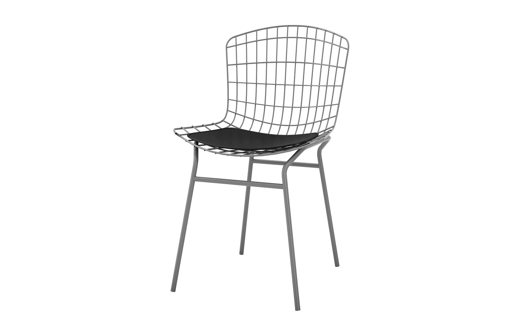 Manhattan Comfort Madeline Modern Chair, Set of 2 Charcoal Grey and Black 2-197AMC7