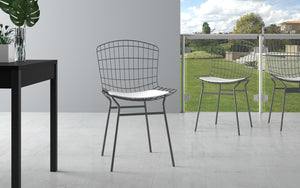 Manhattan Comfort Madeline Modern Chair, Set of 2 Charcoal Grey and White 2-197AMC8