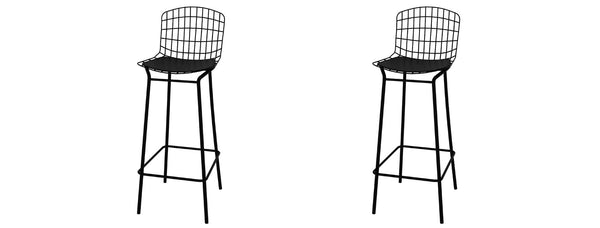 Manhattan Comfort Madeline Modern Barstool, Set of 2 Black 2-198AMC3
