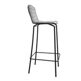 Manhattan Comfort Madeline Modern Barstool, Set of 2 Black and White 2-198AMC4