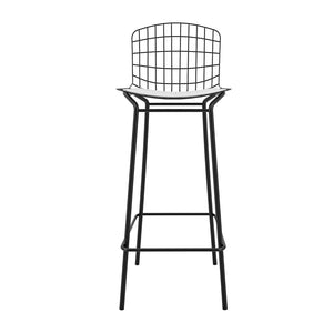 Manhattan Comfort Madeline Modern Barstool, Set of 2 Black and White 2-198AMC4