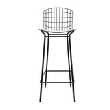 Manhattan Comfort Madeline Modern Barstool, Set of 2 Black and White 2-198AMC4