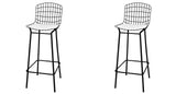 Manhattan Comfort Madeline Modern Barstool, Set of 2 Black and White 2-198AMC4