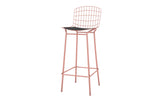 Manhattan Comfort Madeline Modern Barstool, Set of 2 Rose Pink Gold and Black 2-198AMC5