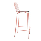 Manhattan Comfort Madeline Modern Barstool, Set of 2 Rose Pink Gold and Black 2-198AMC5