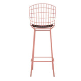 Manhattan Comfort Madeline Modern Barstool, Set of 2 Rose Pink Gold and Black 2-198AMC5