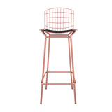 Manhattan Comfort Madeline Modern Barstool, Set of 2 Rose Pink Gold and Black 2-198AMC5