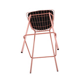 Manhattan Comfort Madeline Modern Barstool, Set of 2 Rose Pink Gold and Black 2-198AMC5