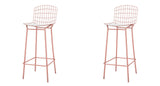 Manhattan Comfort Madeline Modern Barstool, Set of 2 Rose Pink Gold and White 2-198AMC6