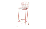 Manhattan Comfort Madeline Modern Barstool, Set of 2 Rose Pink Gold and White 2-198AMC6