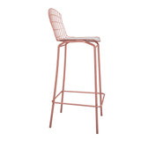 Manhattan Comfort Madeline Modern Barstool, Set of 2 Rose Pink Gold and White 2-198AMC6