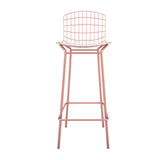 Manhattan Comfort Madeline Modern Barstool, Set of 2 Rose Pink Gold and White 2-198AMC6