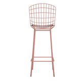 Manhattan Comfort Madeline Modern Barstool, Set of 2 Rose Pink Gold and White 2-198AMC6