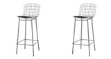 Manhattan Comfort Madeline Modern Barstool, Set of 2 Charcoal Grey and Black 2-198AMC7