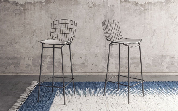 Manhattan Comfort Madeline Modern Barstool, Set of 2 Charcoal Grey and Black 2-198AMC7