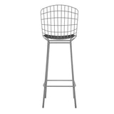 Manhattan Comfort Madeline Modern Barstool, Set of 2 Charcoal Grey and Black 2-198AMC7