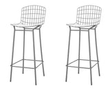 Manhattan Comfort Madeline Modern Barstool, Set of 2 Charcoal Grey and White 2-198AMC8