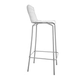 Manhattan Comfort Madeline Modern Barstool, Set of 2 Charcoal Grey and White 2-198AMC8