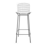 Manhattan Comfort Madeline Modern Barstool, Set of 2 Charcoal Grey and White 2-198AMC8