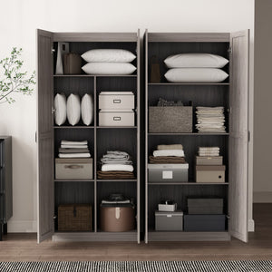 Manhattan Comfort 2-piece Modern Cornelia Storage Closet With 11 Adjustable Shelves For Effortless Organization And Style Weathered Grey Mdf 2-23bc-gy