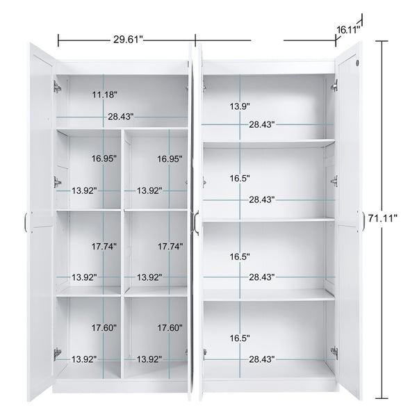 Manhattan Comfort 2-piece Modern Cornelia Storage Closet With 11 Adjustable Shelves For Effortless Organization And Style White Mdf 2-23bc-wh