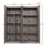 Manhattan Comfort Hopkins Modern Storage Closet - Set of 2 Grey 2-23GLF-GY