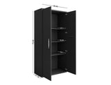 Manhattan Comfort Eiffel Modern Garage Cabinets - Set of 2 Matte Black 2-250BMC8