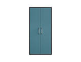 Manhattan Comfort Eiffel Modern Garage Cabinets - Set of 2 Matte Black and Aqua Blue 2-250BMC83