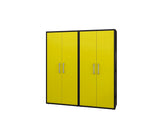 Manhattan Comfort Eiffel Modern Garage Cabinets - Set of 2 Matte Black and Yellow 2-250BMC84