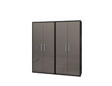 Manhattan Comfort Eiffel Modern Garage Cabinets - Set of 2 Matte Black and Grey 2-250BMC85