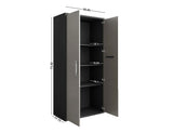 Manhattan Comfort Eiffel Modern Garage Cabinets - Set of 2 Matte Black and Grey 2-250BMC85