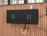 Manhattan Comfort Eiffel Modern Floating Garage Cabinets - Set of 2 Matte Black 2-251BMC8